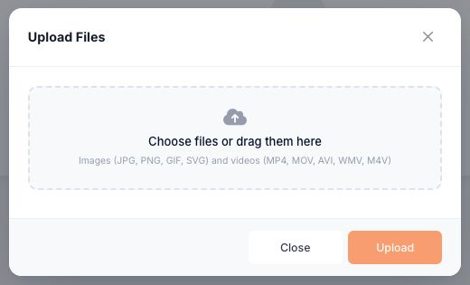 Use the file chooser or the drag-and-drop area, then select Upload.