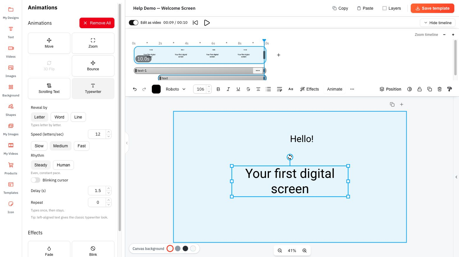 One text track starts at about 2 seconds while the page lasts 10 seconds.